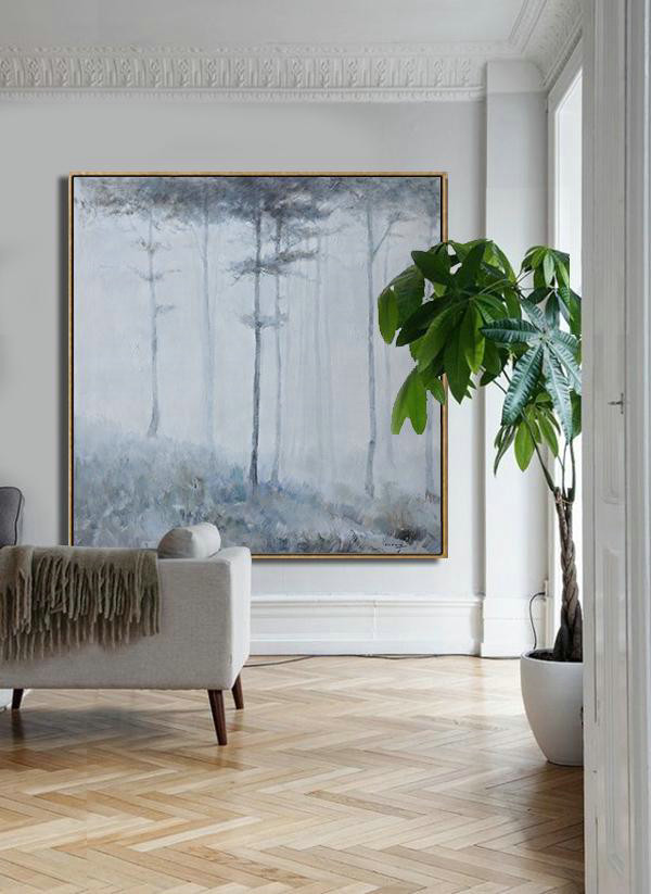 Abstract Painting Extra Large Canvas Art,Oversized Abstract Landscape Oil Painting,Large Colorful Wall Art,White,Gray,Black.etc